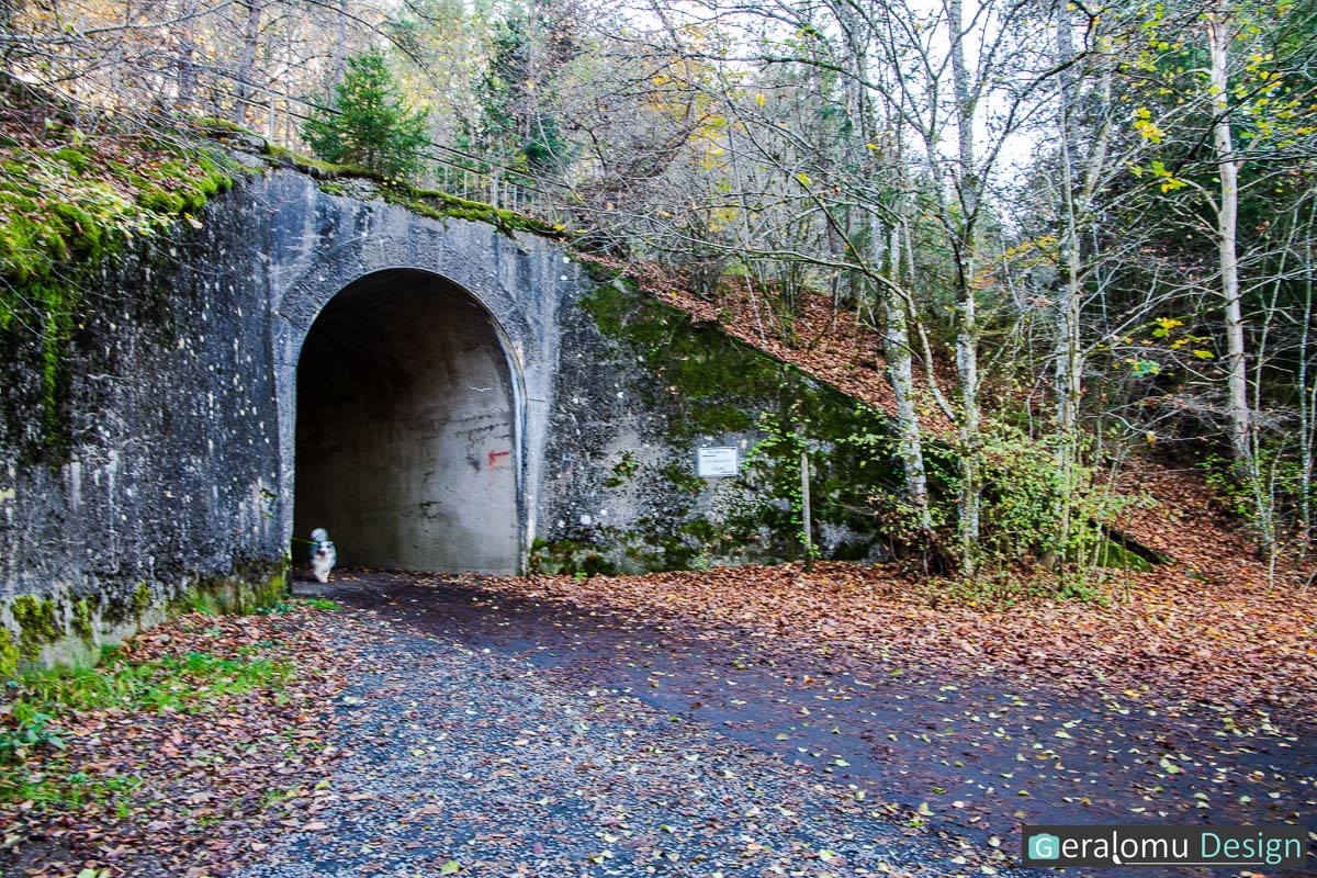 Auf dem Weg zum Wasserfall Dreimühlen bei Nohn geht man auch an einem Eisenbahntunnel vorbei.